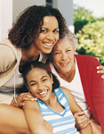 Picture of a woman with her mother and daughter